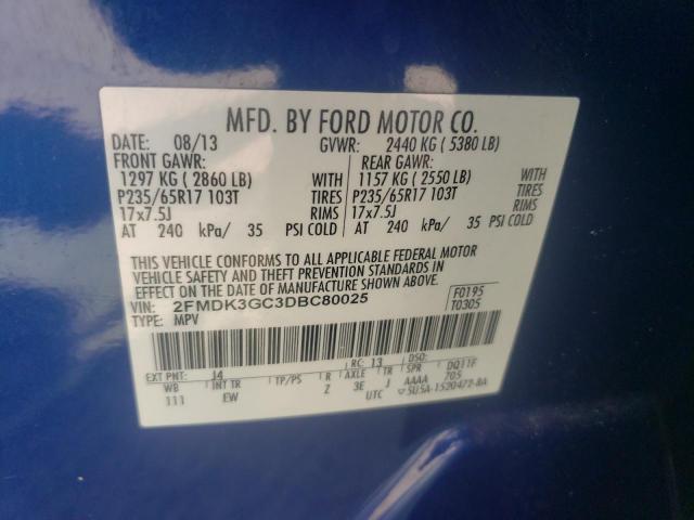 Photo 12 VIN: 2FMDK3GC3DBC80025 - FORD EDGE SE 