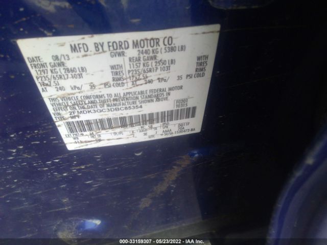 Photo 8 VIN: 2FMDK3GC3DBC85354 - FORD EDGE 