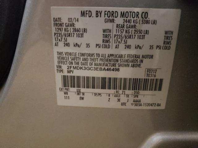 Photo 9 VIN: 2FMDK3GC3EBA46498 - FORD EDGE SE 