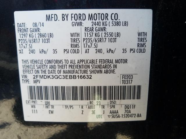 Photo 9 VIN: 2FMDK3GC3EBB16632 - FORD EDGE SE 