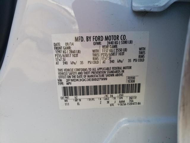 Photo 9 VIN: 2FMDK3GC3EBB27999 - FORD EDGE SE 