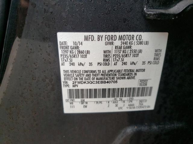 Photo 9 VIN: 2FMDK3GC3EBB40705 - FORD EDGE SE 