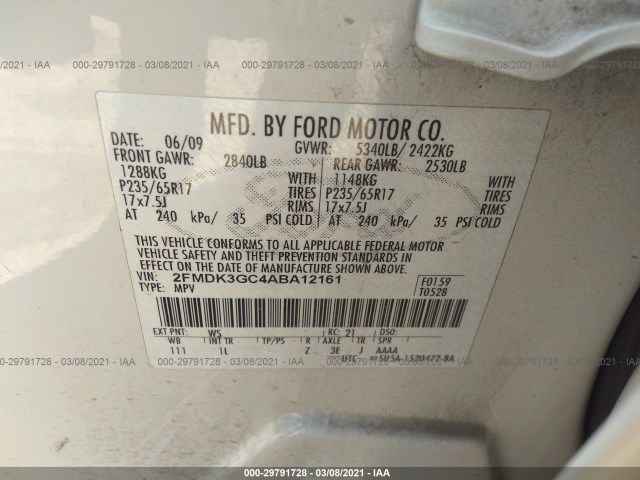 Photo 8 VIN: 2FMDK3GC4ABA12161 - FORD EDGE 