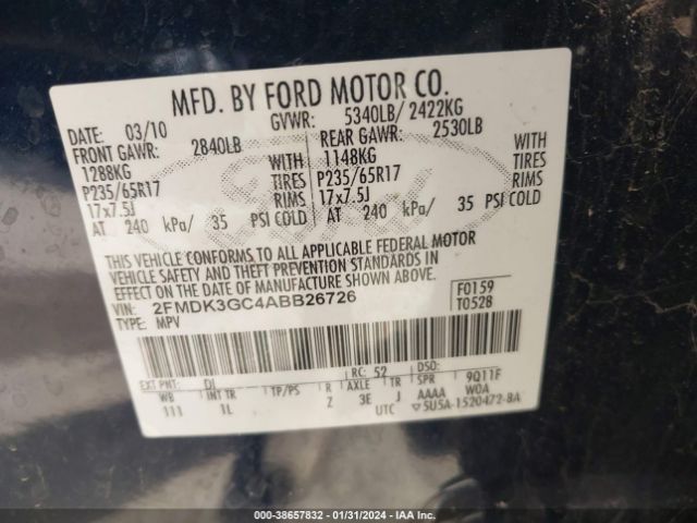 Photo 8 VIN: 2FMDK3GC4ABB26726 - FORD EDGE 