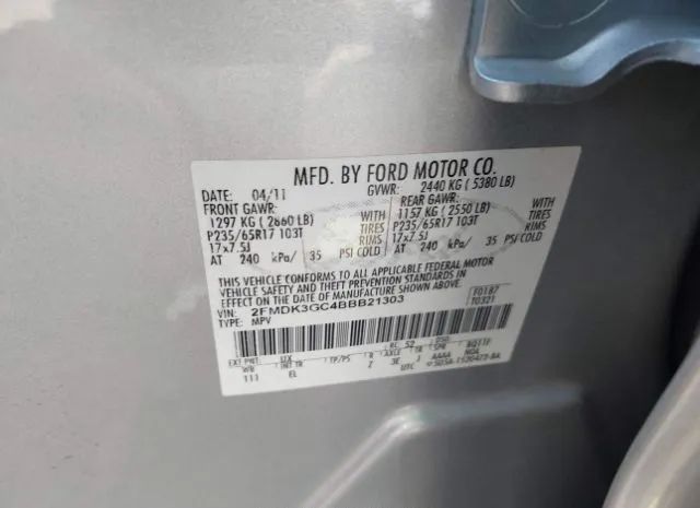 Photo 8 VIN: 2FMDK3GC4BBB21303 - FORD EDGE 