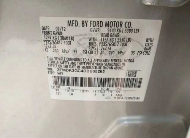 Photo 8 VIN: 2FMDK3GC4DBB05265 - FORD EDGE 