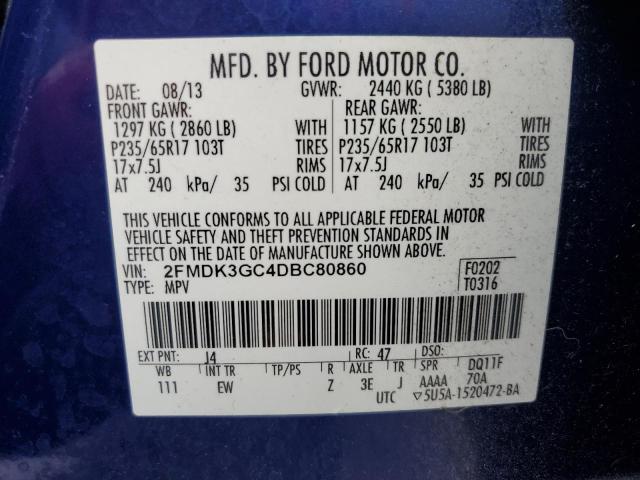 Photo 12 VIN: 2FMDK3GC4DBC80860 - FORD EDGE SE 