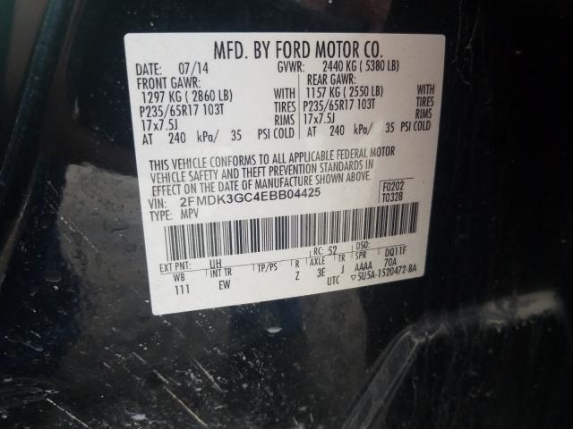 Photo 9 VIN: 2FMDK3GC4EBB04425 - FORD EDGE SE 