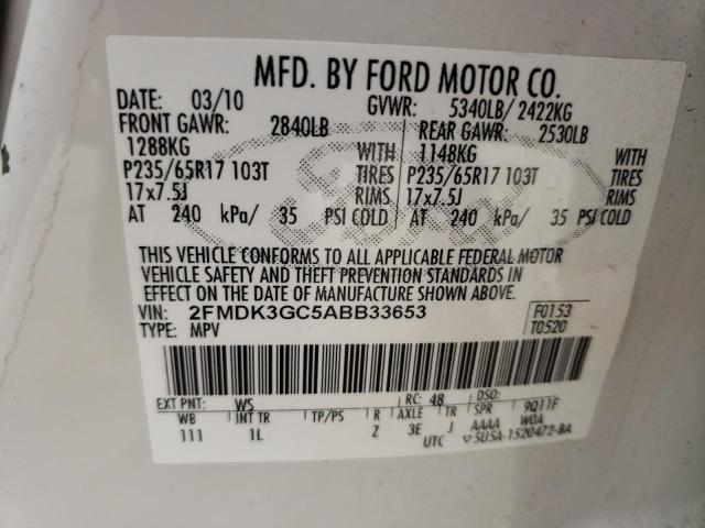 Photo 9 VIN: 2FMDK3GC5ABB33653 - FORD EDGE SE 