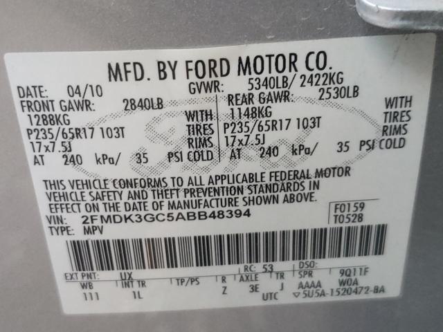 Photo 9 VIN: 2FMDK3GC5ABB48394 - FORD EDGE SE 