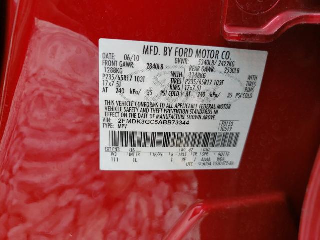 Photo 9 VIN: 2FMDK3GC5ABB73344 - FORD EDGE SE 