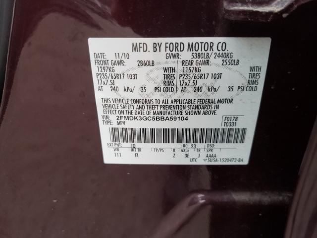 Photo 9 VIN: 2FMDK3GC5BBA59104 - FORD EDGE SE 