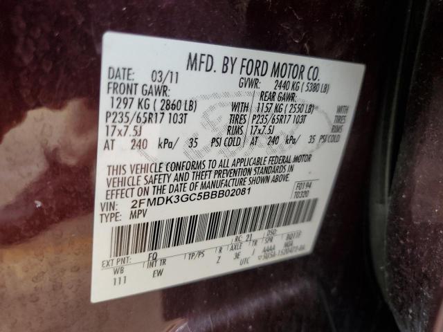 Photo 12 VIN: 2FMDK3GC5BBB02081 - FORD EDGE SE 