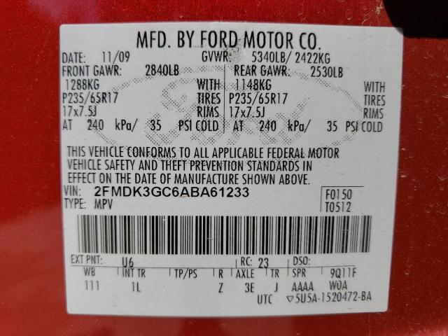 Photo 12 VIN: 2FMDK3GC6ABA61233 - FORD EDGE 