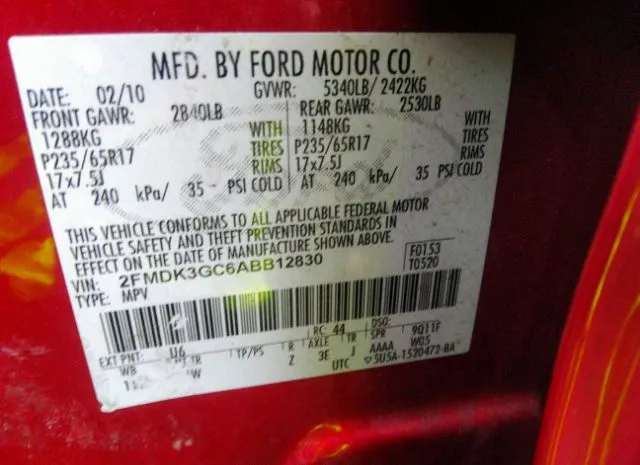 Photo 8 VIN: 2FMDK3GC6ABB12830 - FORD EDGE 