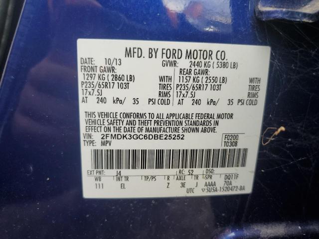 Photo 12 VIN: 2FMDK3GC6DBE25252 - FORD EDGE SE 