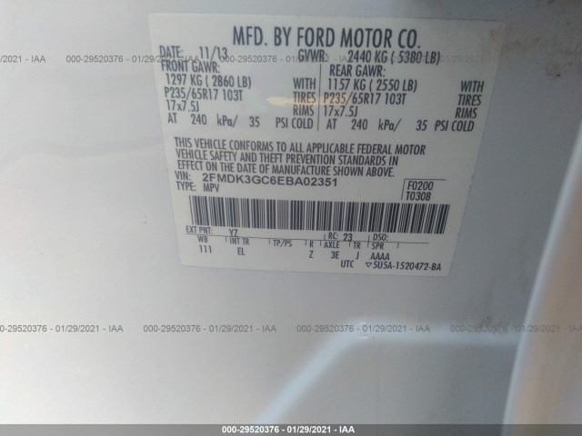 Photo 8 VIN: 2FMDK3GC6EBA02351 - FORD EDGE 