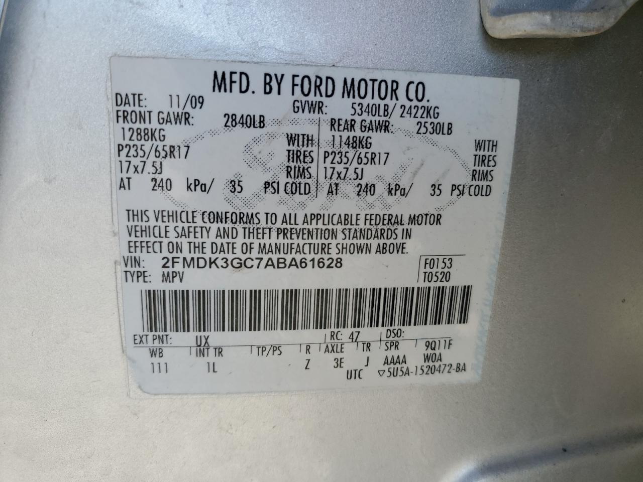 Photo 13 VIN: 2FMDK3GC7ABA61628 - FORD EDGE 