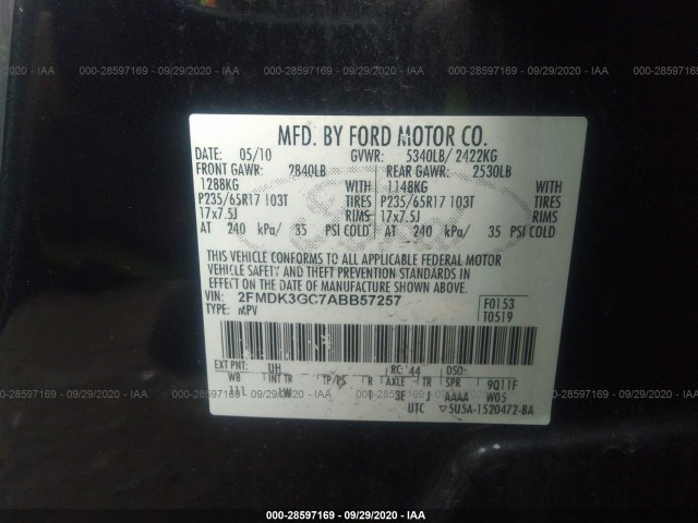 Photo 8 VIN: 2FMDK3GC7ABB57257 - FORD EDGE 