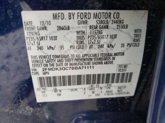 Photo 12 VIN: 2FMDK3GC7BBA71111 - FORD EDGE 