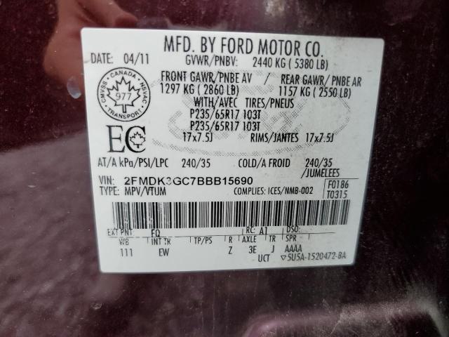 Photo 12 VIN: 2FMDK3GC7BBB15690 - FORD EDGE SE 