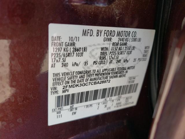 Photo 9 VIN: 2FMDK3GC7CBA28972 - FORD EDGE SE 