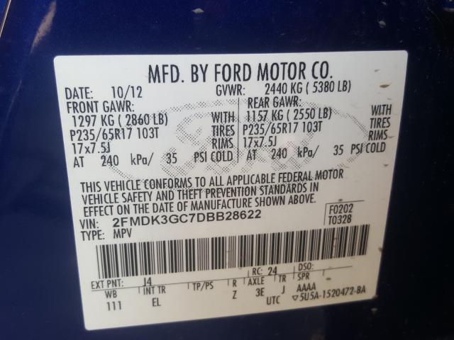 Photo 9 VIN: 2FMDK3GC7DBB28622 - FORD EDGE SE 