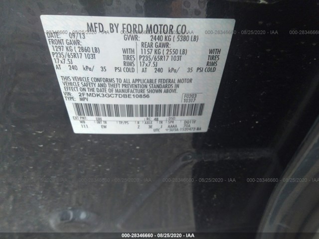 Photo 8 VIN: 2FMDK3GC7DBE10856 - FORD EDGE 