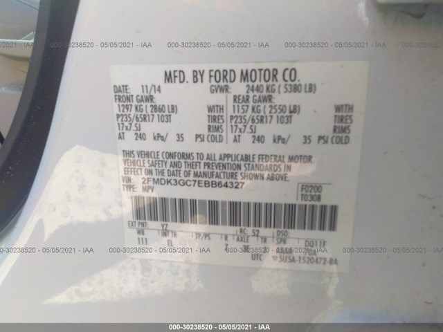 Photo 8 VIN: 2FMDK3GC7EBB64327 - FORD EDGE 