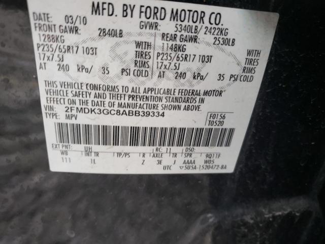 Photo 9 VIN: 2FMDK3GC8ABB39334 - FORD EDGE SE 