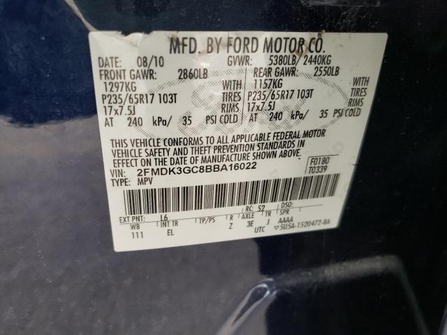 Photo 9 VIN: 2FMDK3GC8BBA16022 - FORD EDGE SE 