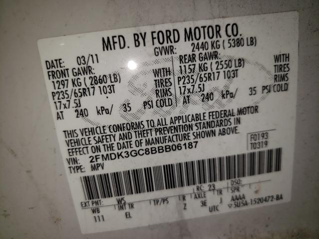 Photo 9 VIN: 2FMDK3GC8BBB06187 - FORD EDGE SE 