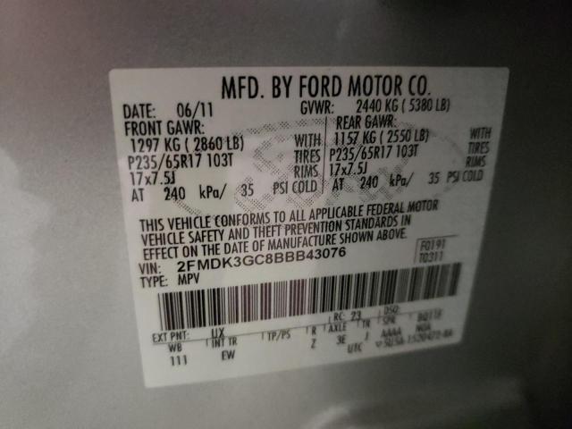 Photo 9 VIN: 2FMDK3GC8BBB43076 - FORD EDGE SE 