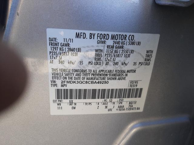 Photo 9 VIN: 2FMDK3GC8CBA49250 - FORD EDGE SE 