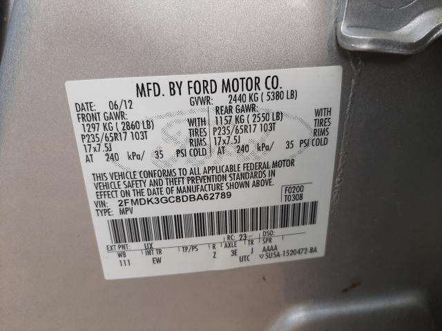 Photo 9 VIN: 2FMDK3GC8DBA62789 - FORD EDGE SE 