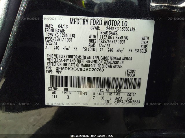 Photo 8 VIN: 2FMDK3GC8DBC20760 - FORD EDGE 