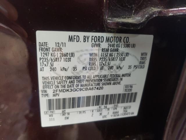 Photo 9 VIN: 2FMDK3GC9CBA67420 - FORD EDGE SE 