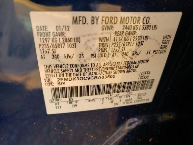 Photo 9 VIN: 2FMDK3GC9CBA83505 - FORD EDGE SE 