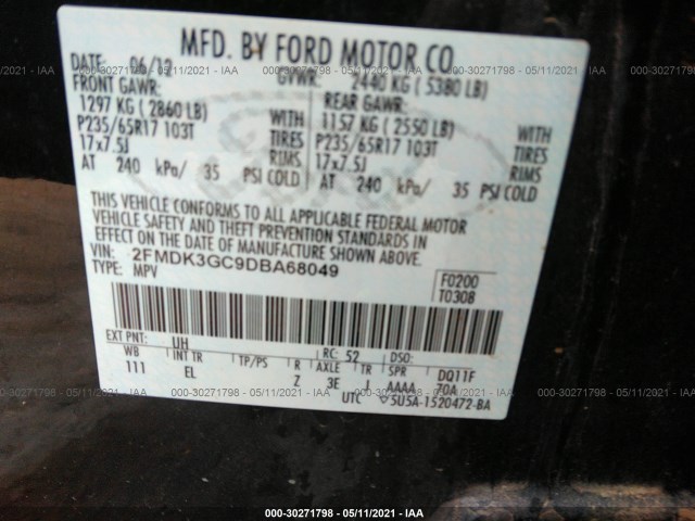 Photo 8 VIN: 2FMDK3GC9DBA68049 - FORD EDGE 