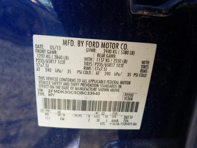 Photo 9 VIN: 2FMDK3GC9DBC33940 - FORD EDGE SE 