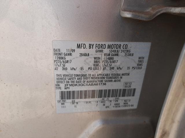 Photo 9 VIN: 2FMDK3GCXABA61736 - FORD EDGE SE 