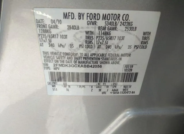 Photo 8 VIN: 2FMDK3GCXABB42056 - FORD EDGE 