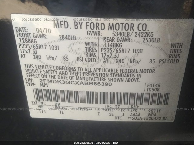 Photo 8 VIN: 2FMDK3GCXABB66390 - FORD EDGE 