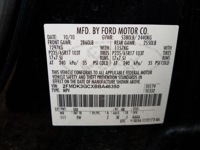 Photo 9 VIN: 2FMDK3GCXBBA46350 - FORD EDGE SE 