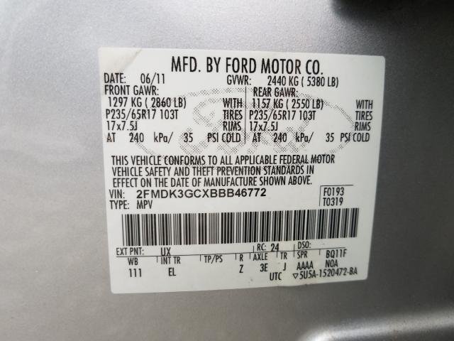 Photo 9 VIN: 2FMDK3GCXBBB46772 - FORD EDGE SE 