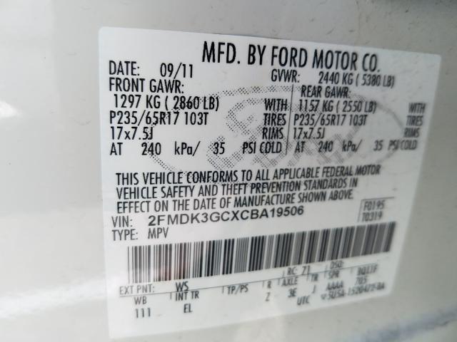 Photo 9 VIN: 2FMDK3GCXCBA19506 - FORD EDGE SE 