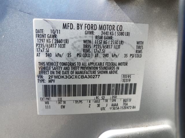 Photo 9 VIN: 2FMDK3GCXCBA30277 - FORD EDGE SE 