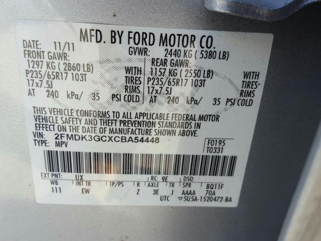 Photo 9 VIN: 2FMDK3GCXCBA54448 - FORD EDGE SE 