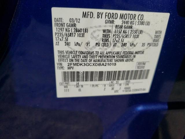 Photo 9 VIN: 2FMDK3GCXDBA21015 - FORD EDGE SE 