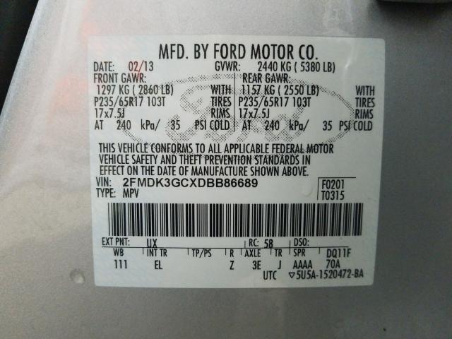 Photo 9 VIN: 2FMDK3GCXDBB86689 - FORD EDGE SE 